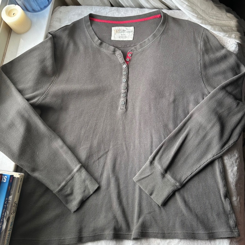 Soft Thermal Henley Cozy Cotton Western Grunge